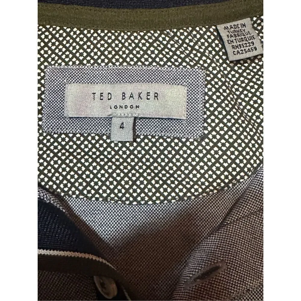 Ted Baker London Blue Short Sleeve Polo Shirt Sz L‎